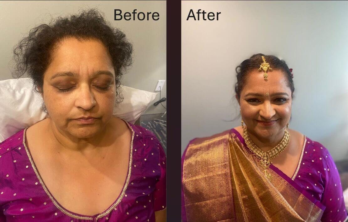 Maquillaje de novia — antes y después